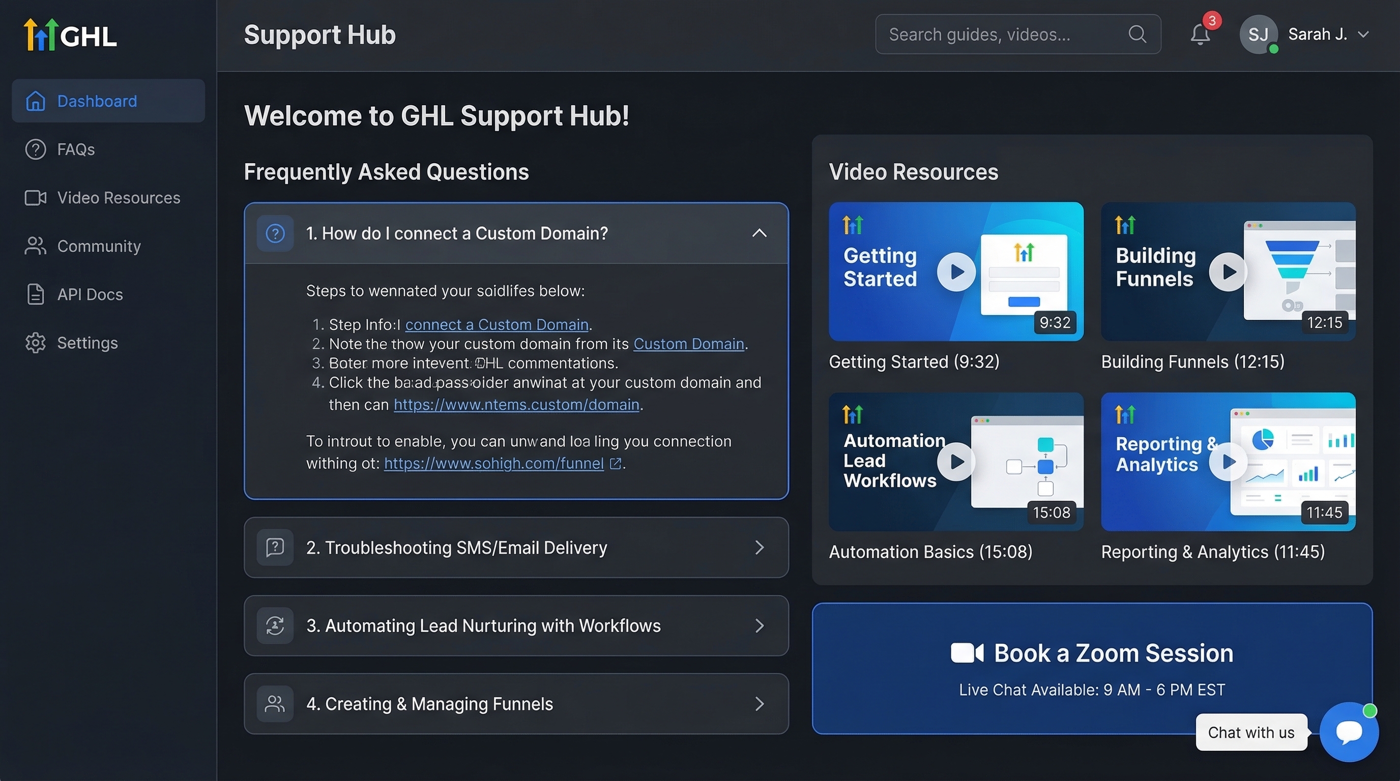 GHL Support Hub